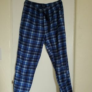 Blue check pajama pants